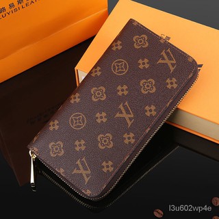 I LV DWallet Long Zipper Vgenuine Leather Handbag Luxury Youth Fashion Clutch Men Multi Card Slots W