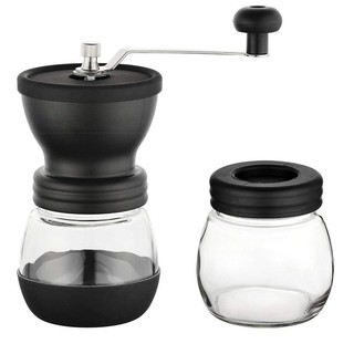 SHOPP KING Manual Coffee Grinder With Ceramic Burrs, Hand Coffee Mill With Two Glass (2)