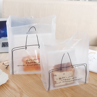 Plastic Bag Grocery Bag Old-Fashioned Bread Packing Bag Transparent Baking Packaging Cake Toast Dessert Pastry Hand Bag