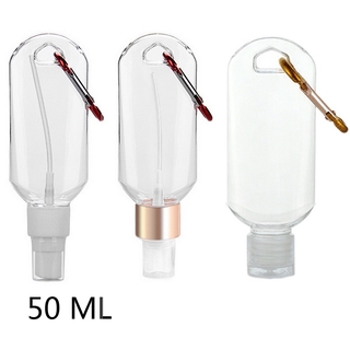50ML Portable Alcohol Spray Bottle Empty Hand Sanitizer Empty Holder Hook Keychain Travel Bottles