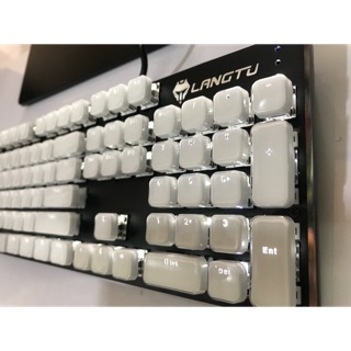 White Keyboard Wolf Totem G-100 White Keys and Black Panel Mechanical Keyboard