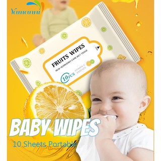 10 Pieces Wet Wipes Baby Extractable Portable Small Pack Of Wet Wipes Ten Slices Disposable Cleaning