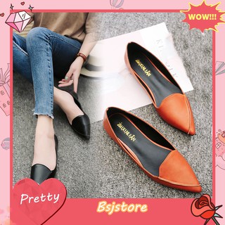 ❀bsjstore❀Women Summer Single Slip On Pointed Shallow Mouth Casual Flat Shoes