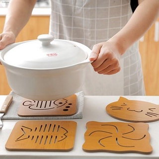 Cooling Mats☋bamboo wood eat mat cup kitchen waterproof insulation cushion antiskid pot pad cooling