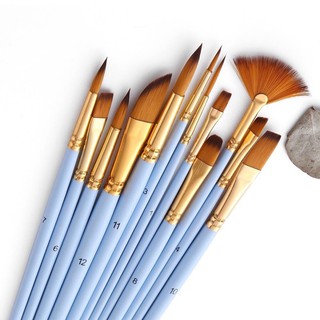 Premium Quality Nylon Artist Brush Set (12pcs/set)