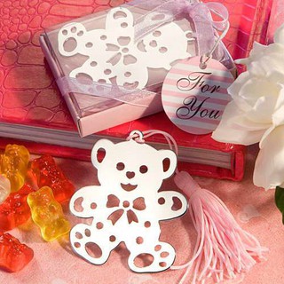 10 pcs Pink Teddy Bear Metal Bookmarks Souvenir/Giveaway
