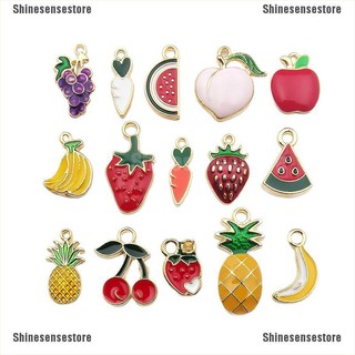 SHINE 30PCS Enamel Pineapple Fruit Charms Pendant DIY Jewelry Making Necklace Bracelet [JY&FA]
