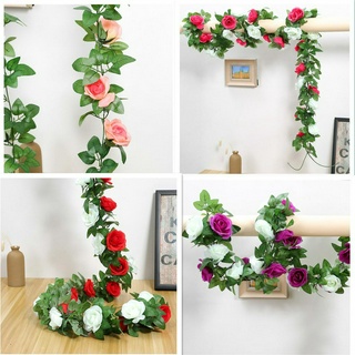 【COD】 Artificial Flowers Rose Ivy Vine Wedding Decoration Flower String Home Hanging Garland Party Wedding Decor