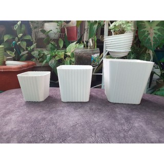 Corrugated White Plastic Pots 3x3, 4x4, 5x5