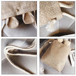 (8 Color) Mini Cute Sling bag For Women Burlap Canvas Shoulder Bags (9)