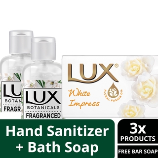 Buy 2 LUX SANITIZER GARDENIA & HONEY 50ML + Free Lux Impress Bar Soap 80g