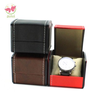 Single Grid Slot PU Leather Watch Display Case Organizer Gift Box Wrist Watch Storage Box (3)