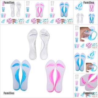 Families Silicone Gel Pads Arch Metatarsal Support Massage Non-Slip High-Heels Insoles