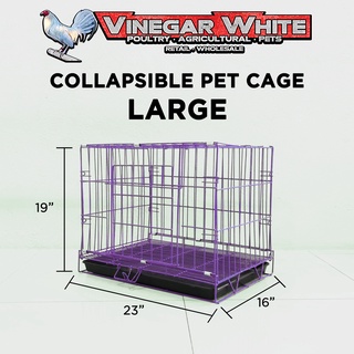Heavy Duty Pet Cage Large Collapsible Dog Cat Rabbit Puppy Kitten Folding Crate Foldable Poop Tray