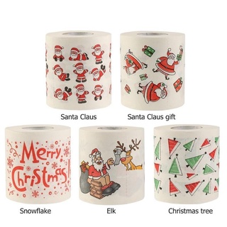 iMATCHME Log Pulp Christmas Toilet Paper Roll Santa Claus Elk Toilet Paper Christmas Decoration