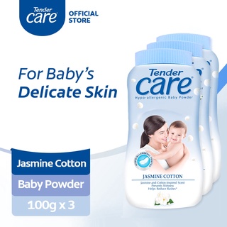 ✸✕✎Tender Care Jasmine Cotton Hypo-Allergenic Baby Powder 100g Pack of 3