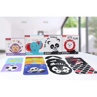 Fisher-Price Flash Cards for Newborn Baby to Toddler, Visual Stimulation Cards, Black White Red