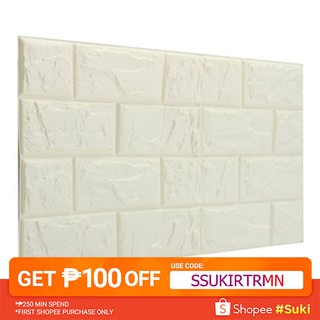 PE Foam 3D Wallpaper DIY Wall Stickers Decor Embossed Brick (1)