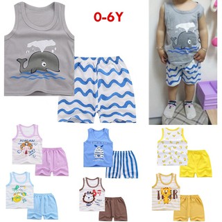 Baby Clothes Set Cotton Cute Sleeveless Vest + Shorts Suit (1)