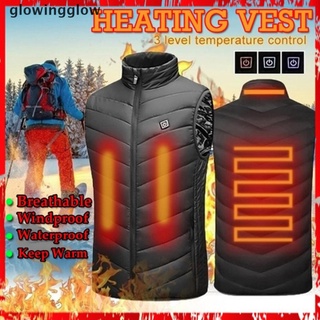 Glwg Electric Heated Vest Jacket USB Thermal Warm Up Heating Pad Body Warmer Clothes Glow