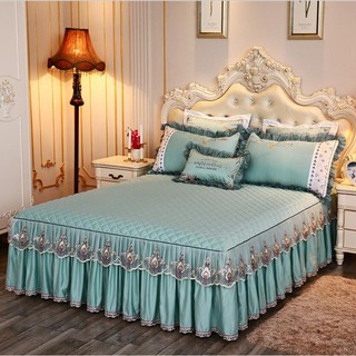 Tencel cotton lace bed skirt summer elastic bedspread bed apron bedspread