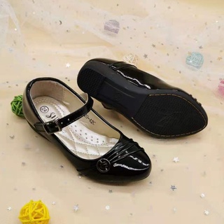 Kids Black school shoes Formal Girl shoes With Box(Small)