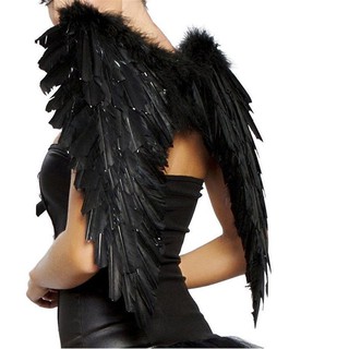 NEW Angel Wings Goth Black Feather Party Costume Halloween (2)