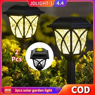 Jiditech 2pcs Solar garden light LED Outdoor Solar Powered Landscape Yard Lawn Path Waterproof Lamp