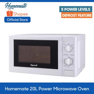 Homemate 20L 5 Power Microwave Oven with Defrost Feature HMMO-M20W1 (White)