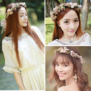 xi*Fashion Women Wedding Flower Hair Garland Crown Headband Floral Wreath Hairband