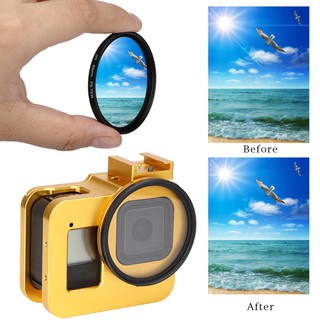 Metal Frame Protective Case Set for GoPro 8 Sports Camera Shell 52MM UV Filter Aluminum Alloy Rabbit