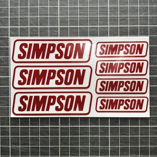 SIMPSON HELMET printed laminated stickers decals set for motorcycle, car etc..