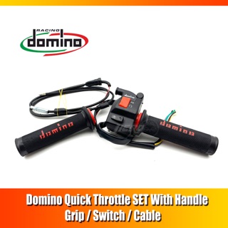 Motorcycle Domino Universal Quick Throttle With Handle Grip Switch and Cable Set