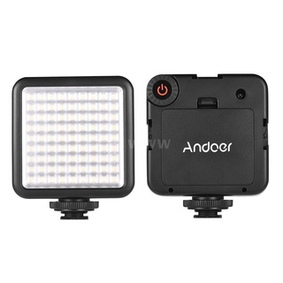 Andoer W81 Mini Interlock Camera LED Light Panel 6.5W Dimmable 6000K Camcorder Video Lamp with Shoe