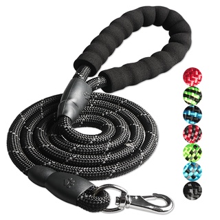 Pet products dog nylon round rope reflective dog chain single leash