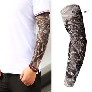 PANDU Unisex Stretchy UV Protection Cycling Outdoor Fake Slip On Tattoo Arm Sleeves (1)