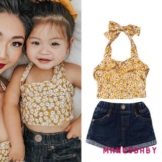 ♬MG♪-Summer Toddler Baby Girl Clothes Floral Halter Tops