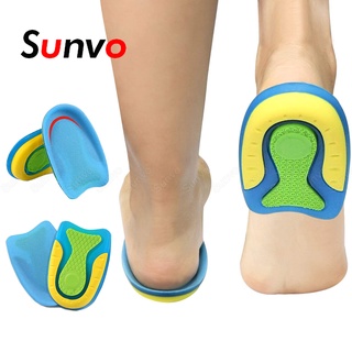 Sunvo Silicone Insoles for Feet Care Fascitis Plantar Heel Spur Cups Cushion Half Gel Insoles for Sh