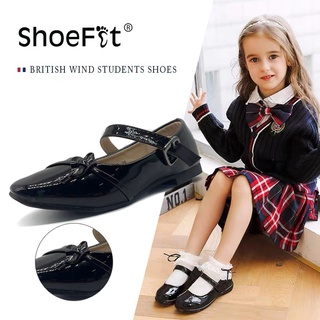 ShoeFit British Kids Princess Shoes Girls Black Soft Sole Small Leather School GC10719 S/M 24-35 COD