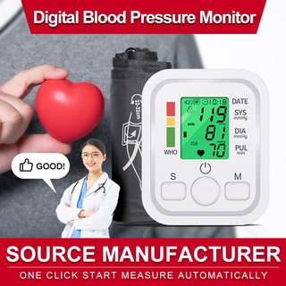 【Ready Stock】Automatic Digital LCD Monitor Arm Blood Pressure Monitor BP Cuff Measuring Instrument Home Machine Portable Finger Oximeter