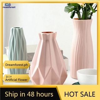 【DIY Flower】DF Shatterproof Vase PE Plastic Vase Imitation Ceramic Flower Pot Flower Basket Flower Vase Home Decor