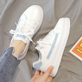 Shoes female 2021 spring small white shoes female student version versatile ins Harajuku style leather sports flat sole shoes
