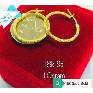 18K Saudi gold Earrings, 1.0grams,authentic,good investment, brandnew ,high appraisal