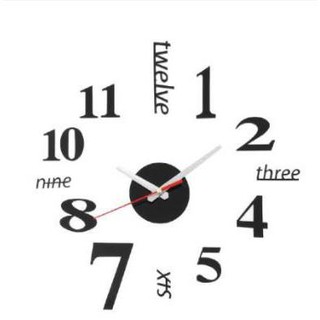 Decoration✣﹍DIY Large Wall Clock ,DIY Wall Clock 3D Mirror Sticker Metal, Roman Numerals Big Clock
