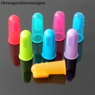[threegoodstonesgen] Dog Toothbrush Super Soft Pet Finger Toothbrush Teddy Baby Toothbrush