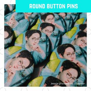 LEIO Round Button Pins - MATTE / HOLO / GLITTER - Personalized / Customized