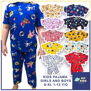 kids pajamasleepwear☍☏AJI KIDS Boys Girls UNISEX Pajama Cotton Spandex Cartoon Prints for Kids