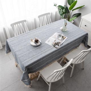 Striped Table Cloth Faux Burlap Tablecloth for Dining Table Rectangle Grey Table Cover for Party Picnic Patio Outdoor