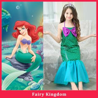 Little Mermaid Costumes for Girls Princess Ariel Princess Dress Cosplay Halloween Kids Mermaid Dress