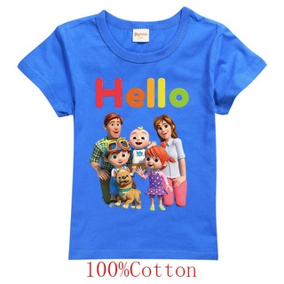 1Summer Hot Sale Children's T-shirts Boys and Girls Cartoon Short T-shirts Cocomelon T-shirts Childr